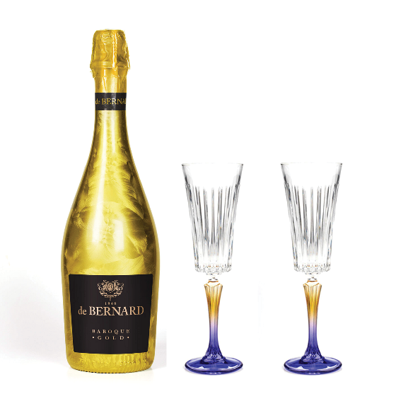 Prosecco goud en champagneglazen