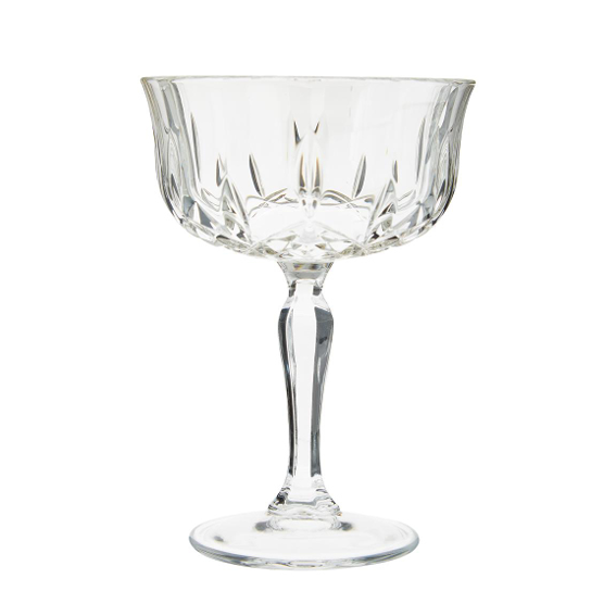 vintage champagne coupes vooraanzich
